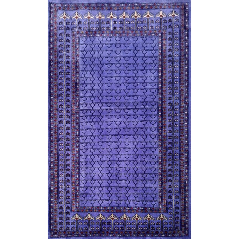 4x6 feet Handmade Purple Wool Carpet Parda