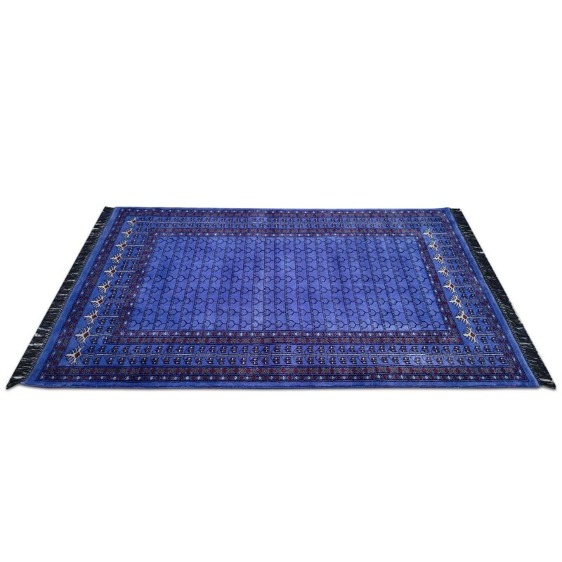 4x6 feet Handmade Purple Wool Carpet Parda - Image 3