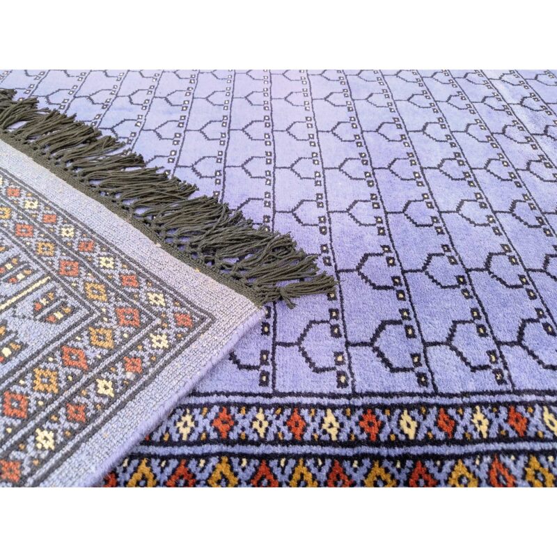 4x6 feet Handmade Purple Wool Carpet Parda - Image 4
