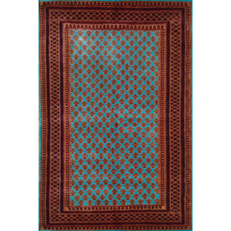 4×6 Feet Royal Turquoise Hand Knotted Lichi Wool Carpet