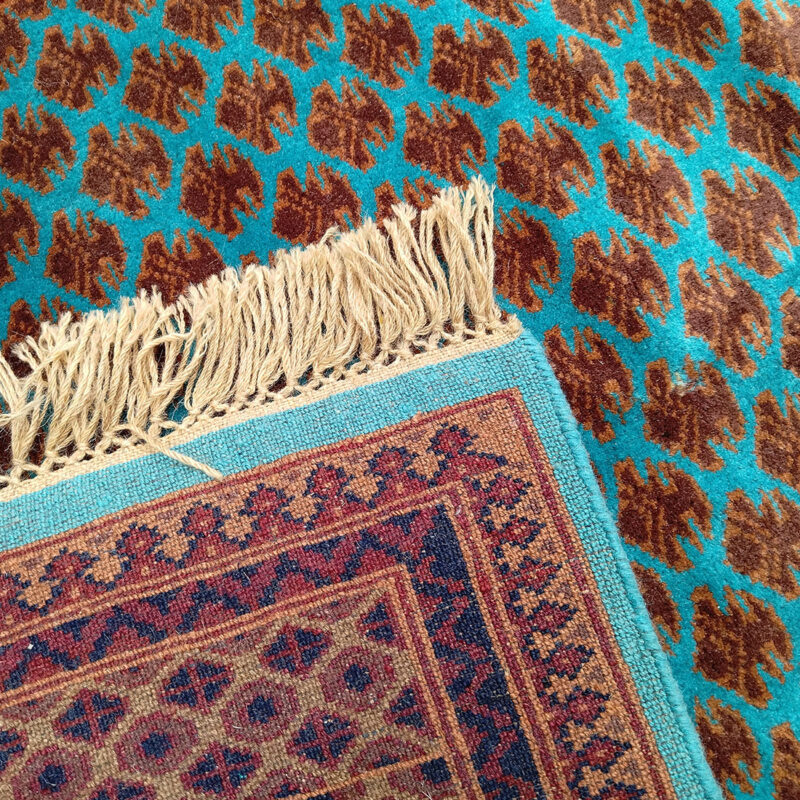 4×6 Feet Royal Turquoise Hand Knotted Lichi Wool Carpet - Image 2