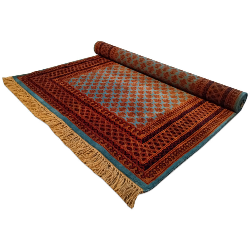 4×6 Feet Royal Turquoise Hand Knotted Lichi Wool Carpet - Image 4