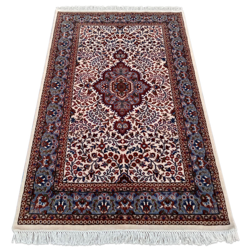4×6 Feet White Hand Knotted Kashan Carpet - Image 2