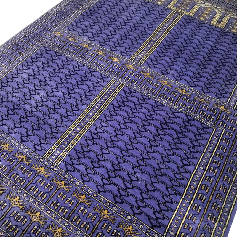 5ft×7ft Purple Hand Knotted Parda Carpet Wool - Image 4