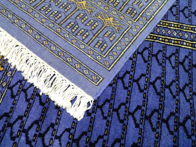 5ft×7ft Purple Hand Knotted Parda Carpet Wool - Image 5