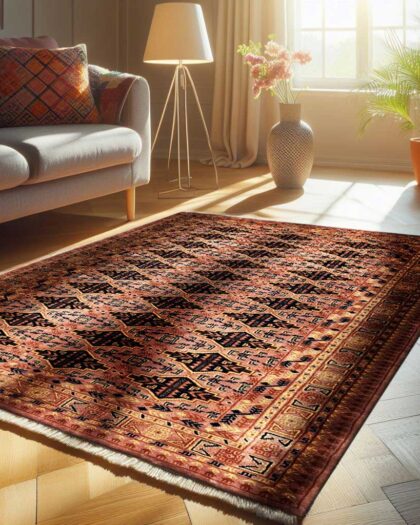 5x7 Feet Peach Hand Knotted Wool Carpet Bukhara