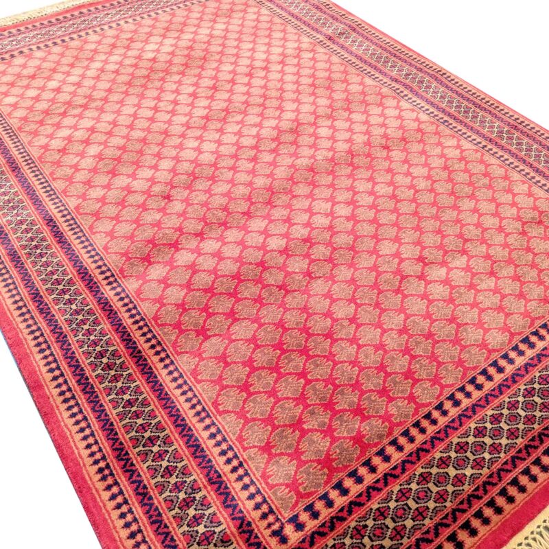 5x7 Feet Hand Knotted Red Wool Carpet - Image 4