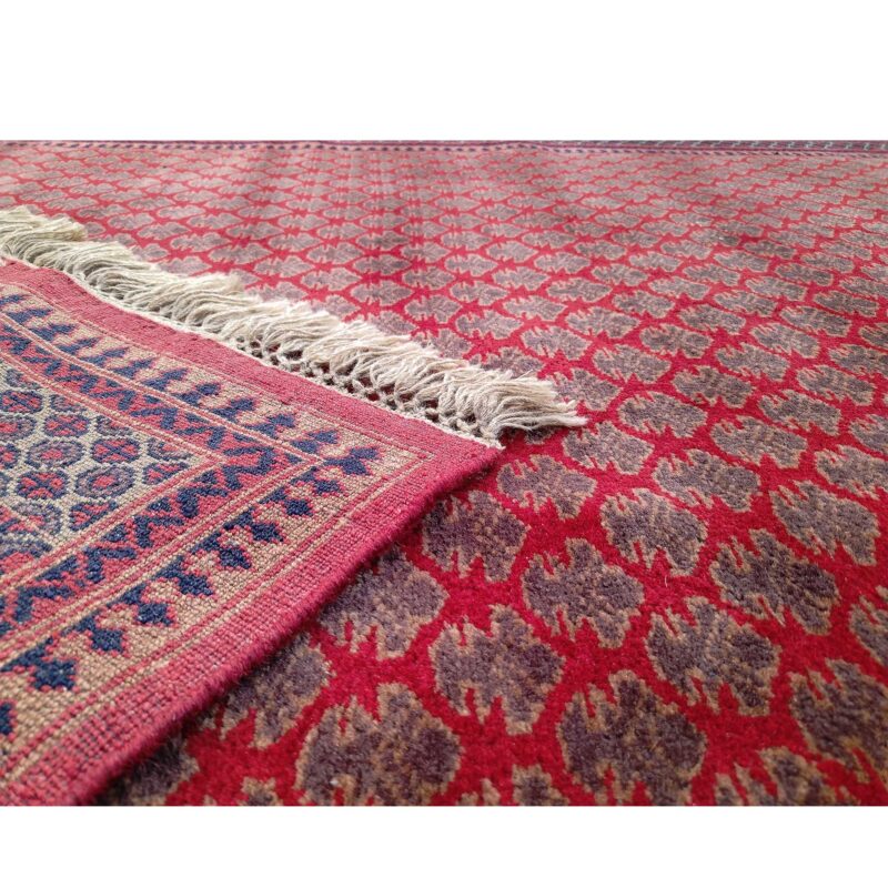 5x7 Feet Hand Knotted Red Wool Carpet - Image 6