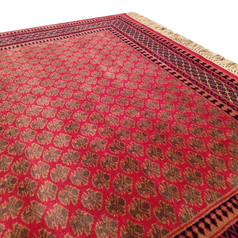 5x7 Feet Hand Knotted Red Wool Carpet - Image 7