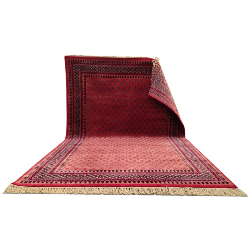 5x7 Feet Hand Knotted Red Wool Carpet - Image 8