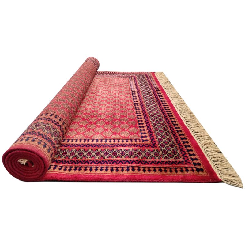 5x7 Feet Hand Knotted Red Wool Carpet - Image 9