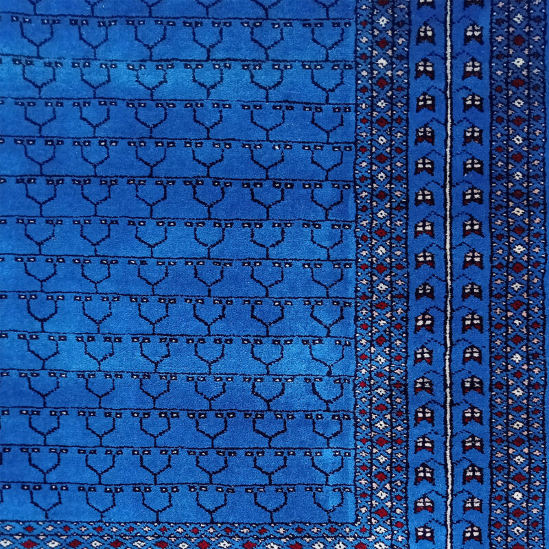 5×7 Feet Handmade Wool Carpet Royal Blue Hand Knotted Parda - Image 2