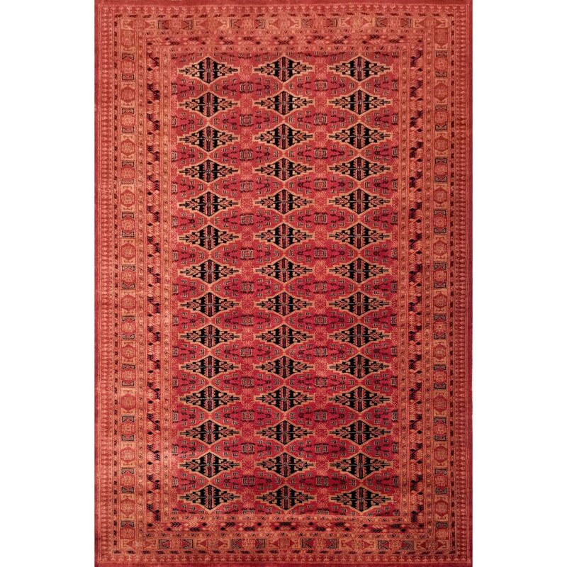 6x9 Feet Wool Red Hand Knotted Carpet