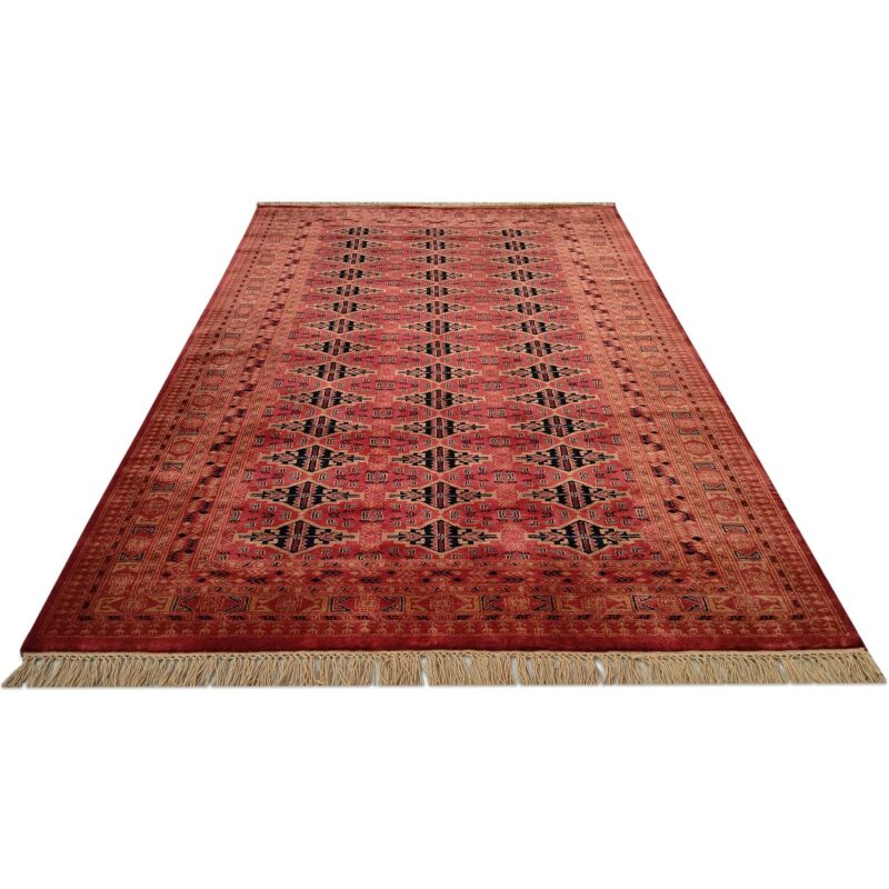 6x9 Feet Wool Red Hand Knotted Carpet - Image 2