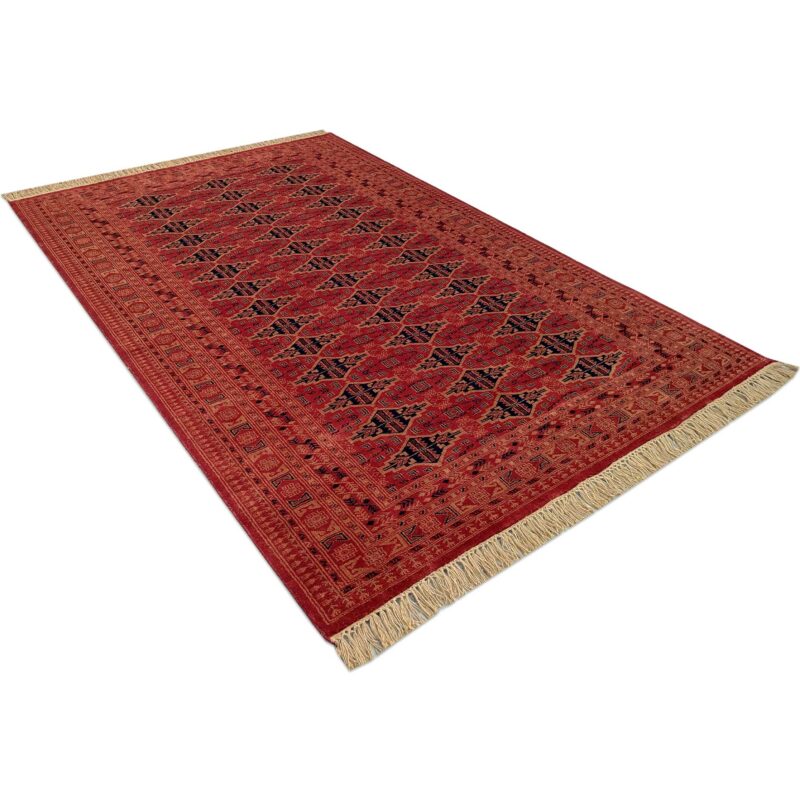 6x9 Feet Wool Red Hand Knotted Carpet - Image 7