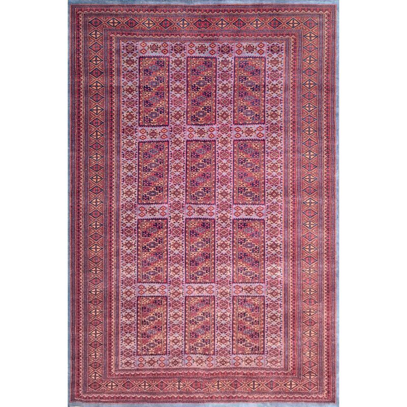 6x9 Feet Hand Knotted Blue Wool Carpet