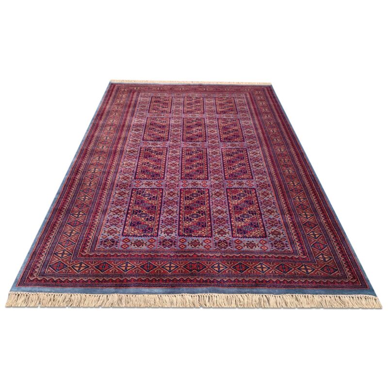 6x9 Feet Hand Knotted Blue Wool Carpet - Image 2