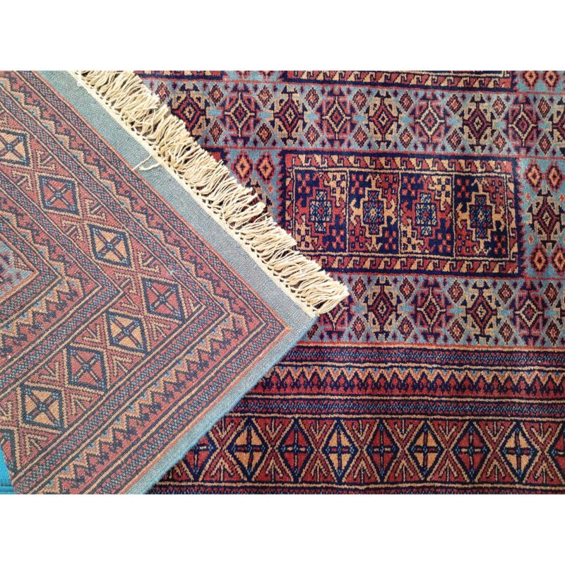 6x9 Feet Hand Knotted Blue Wool Carpet - Image 6