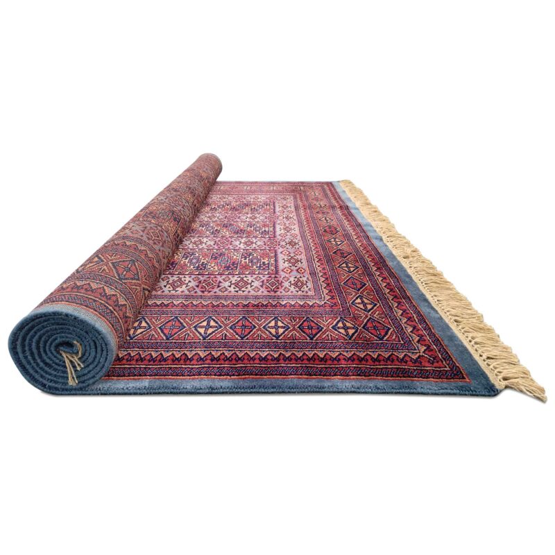6x9 Feet Hand Knotted Blue Wool Carpet - Image 7