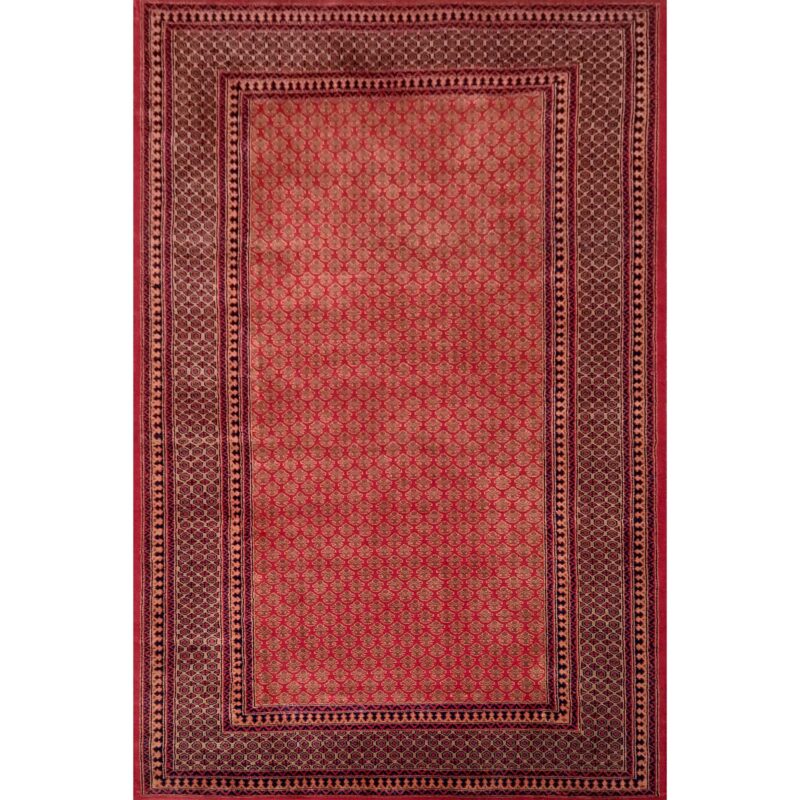 6x9 ft Hand Knotted Red Wool Carpet