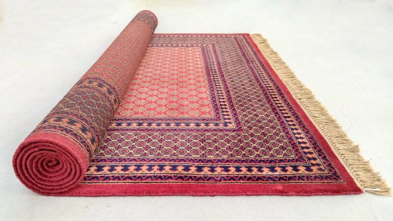 6x9 ft Hand Knotted Red Wool Carpet - Image 7