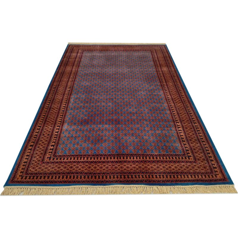 6x9 ft Blue Hand Knotted Wool Carpet