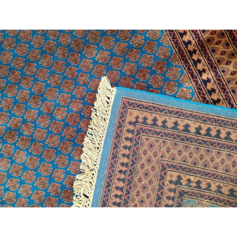 6x9 ft Blue Hand Knotted Wool Carpet - Image 3