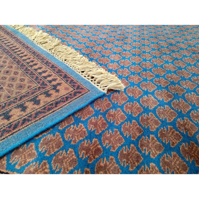 6x9 ft Blue Hand Knotted Wool Carpet - Image 4
