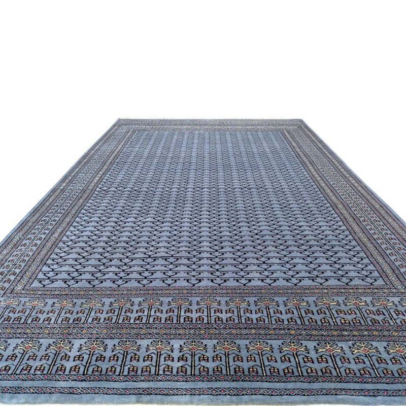 6x9 Ft Hand Knotted Royal Gray Wool Carpet Parda - Image 2