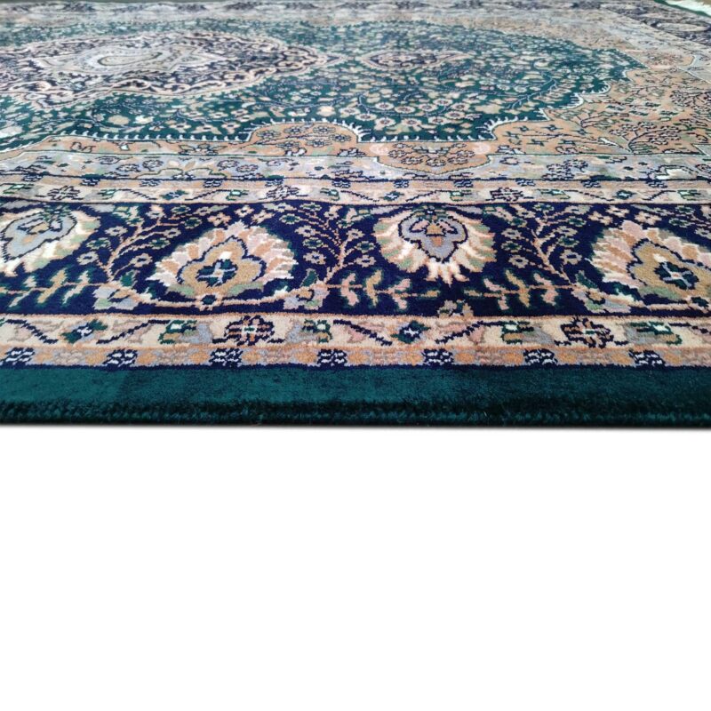 6x9 Feet Hand Knotted Wool Carpet (Deep Green) - Image 4