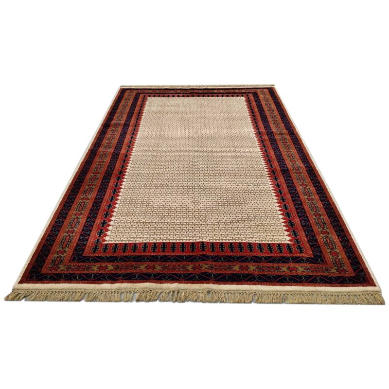 6x9 Feet Wool White Hand Knotted Carpet Tribal - Image 2