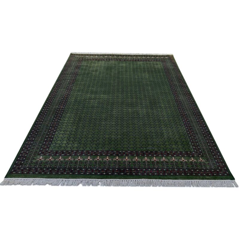 8x10 ft Green Hand Knotted Wool Carpet - Image 3