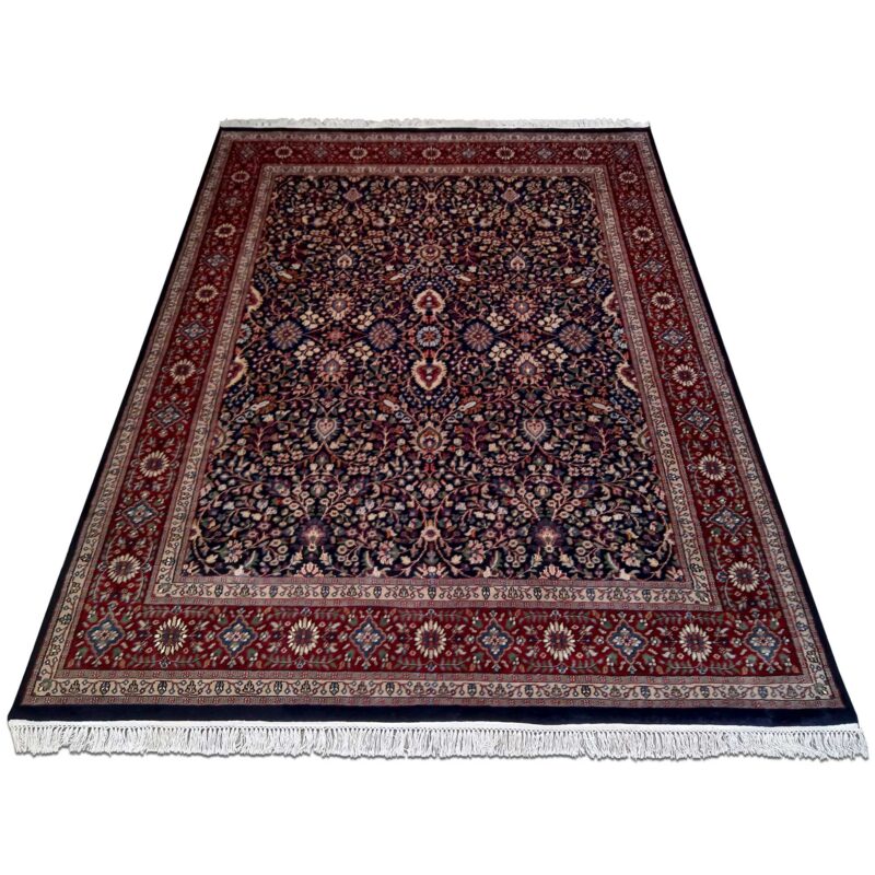 8x10 Feet Wool Black Kashan Hand Knotted Carpet - Image 4