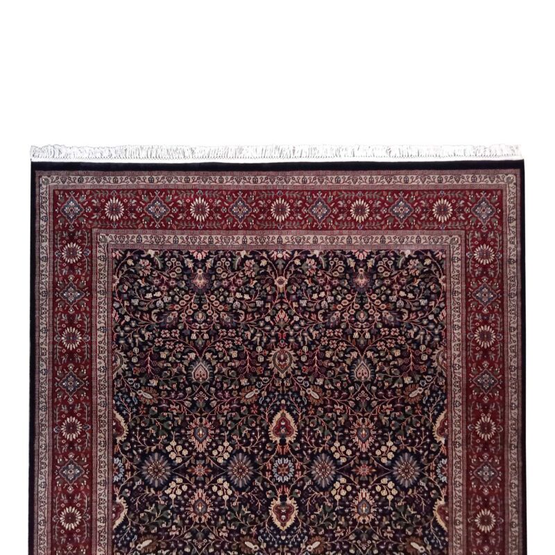 8x10 Feet Wool Black Kashan Hand Knotted Carpet - Image 3