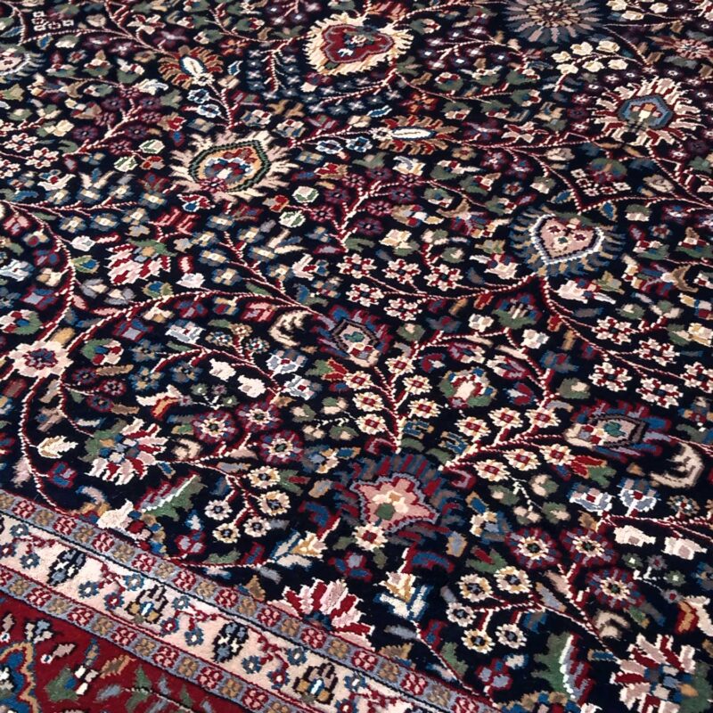 8x10 Feet Wool Black Kashan Hand Knotted Carpet - Image 2