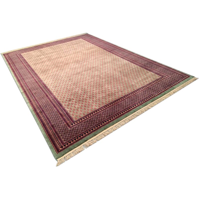 9x12 Feet Wool Green Hand Knotted Carpet Tribal - Image 4
