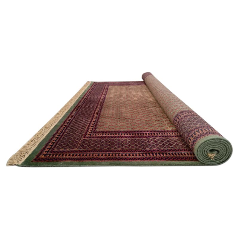 9x12 Feet Wool Green Hand Knotted Carpet Tribal - Image 2