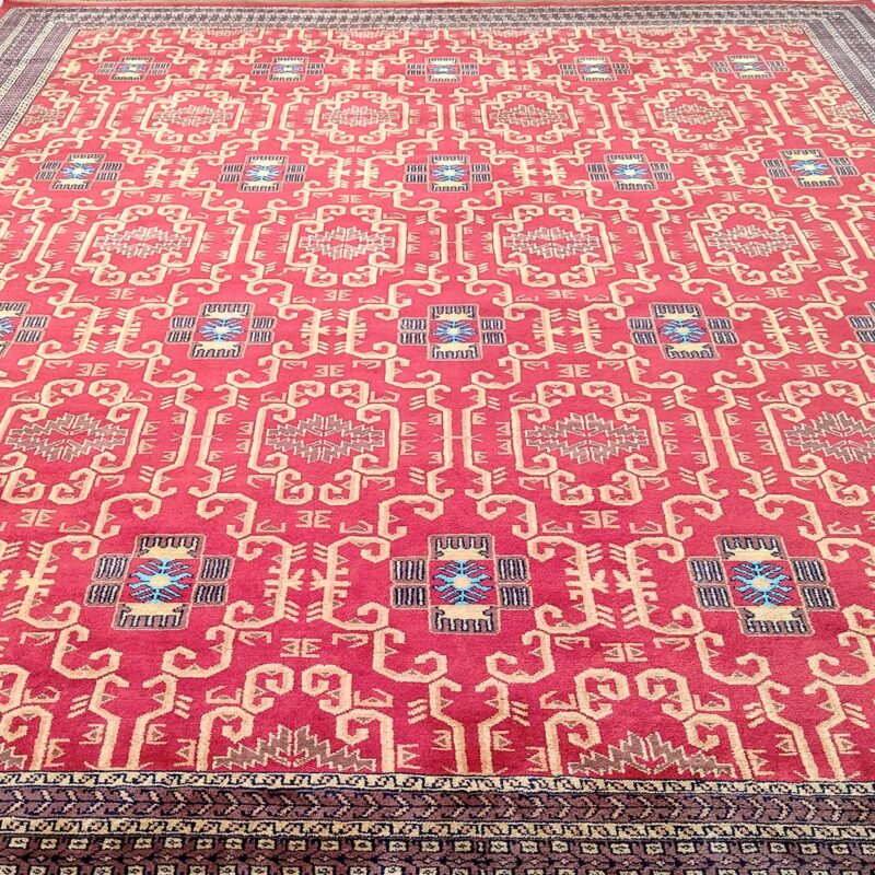 9x12 Ft Handmade Red Wool Carpet Palace - Image 4