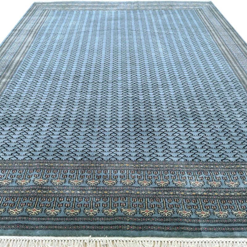 9x12 Feet Wool Royal Gray Handmade Carpet Tribal - Image 4