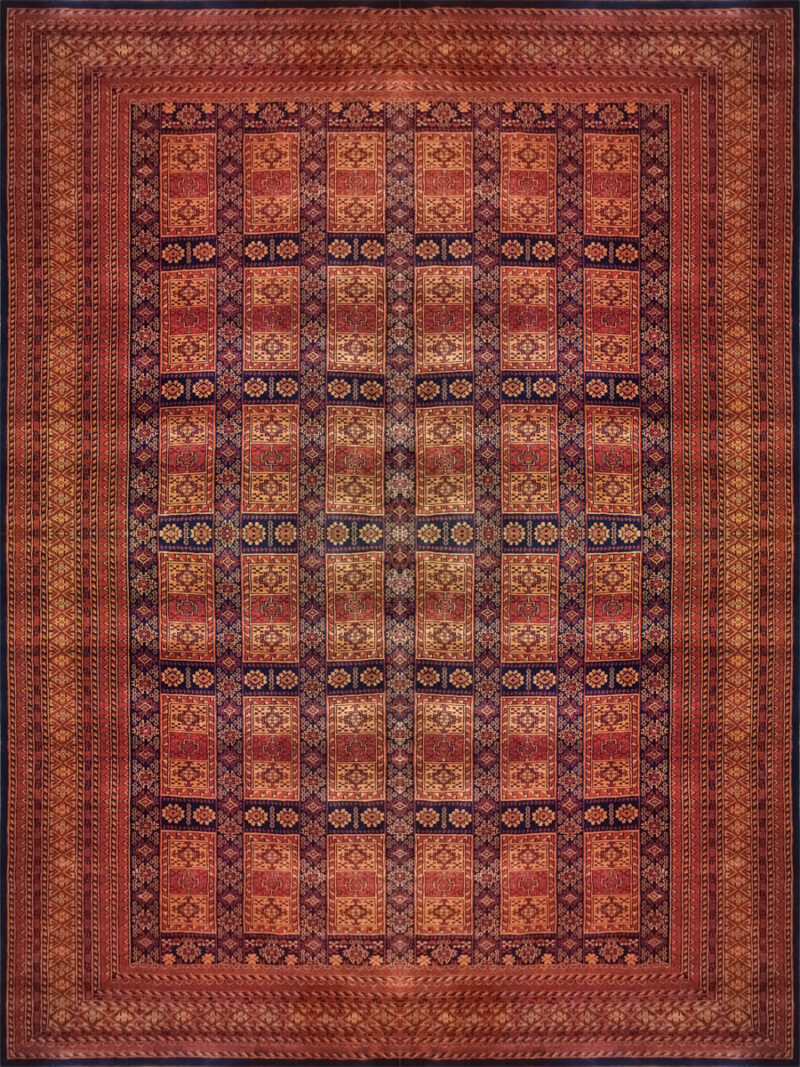 9x12 feet Handmade Tribal Carpet Black & Broun - Image 2