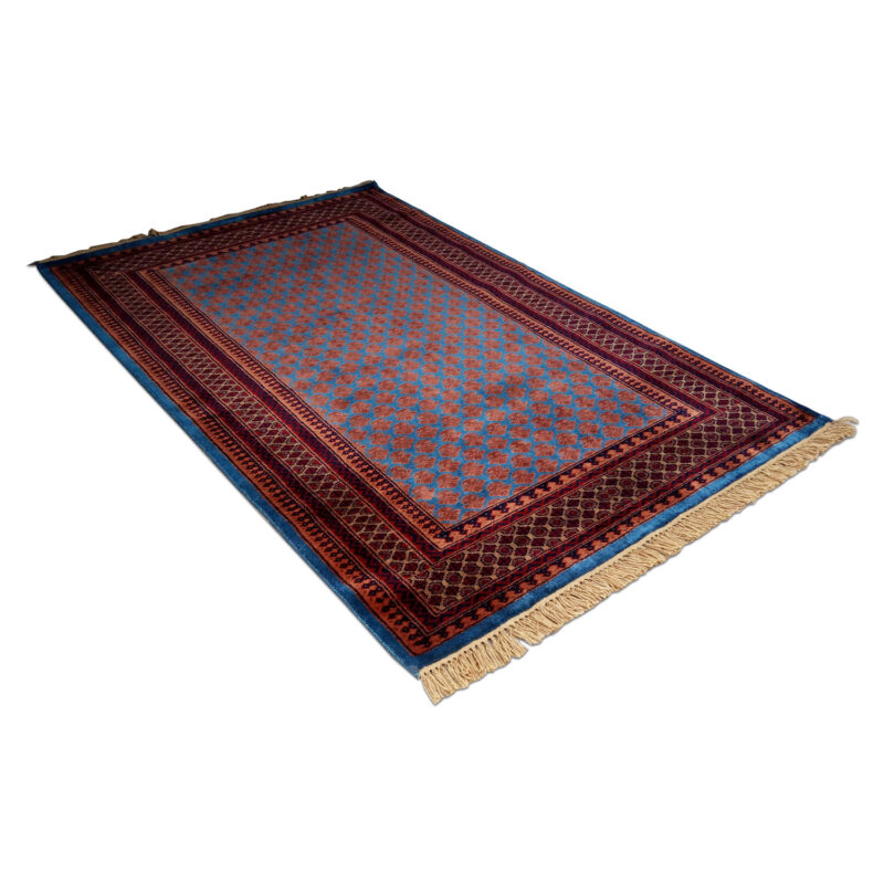 4x6 feet Blue Hand Knotted Lichi Wool Carpet - Image 3