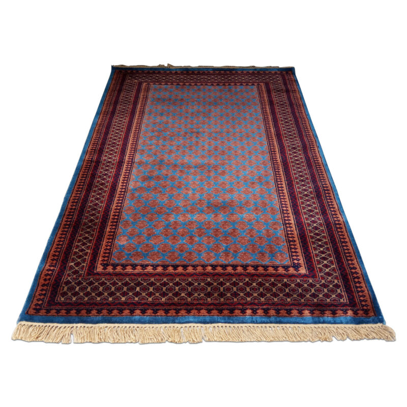 4x6 feet Blue Hand Knotted Lichi Wool Carpet - Image 2