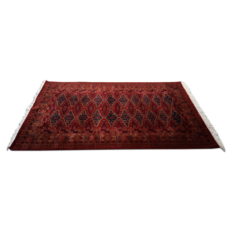 4×6 Feet Hand Knotted Red Wool Carpet Bukhara - Image 4