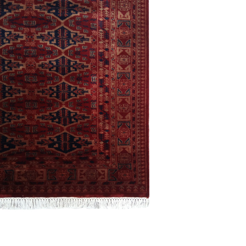 4×6 Feet Hand Knotted Red Wool Carpet Bukhara - Image 5