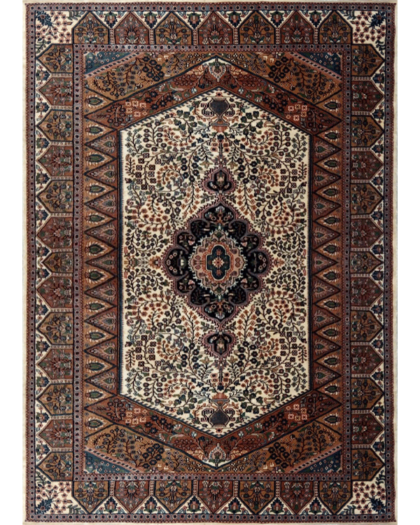 5ft×7ft White Hand Knotted Persian Carpet Wool