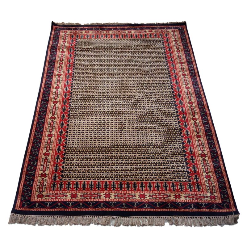 5ft×7ft Black Hand Knotted Kanta Carpet Wool - Image 2