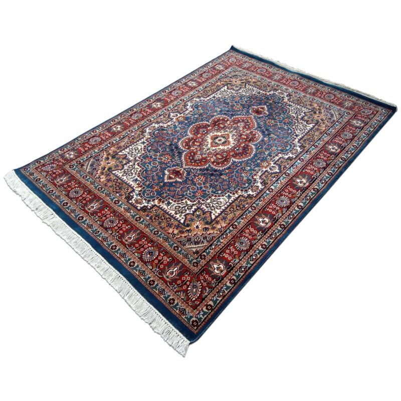 5ft×7ft Blue Hand Knotted Persian Carpet Wool - Image 3