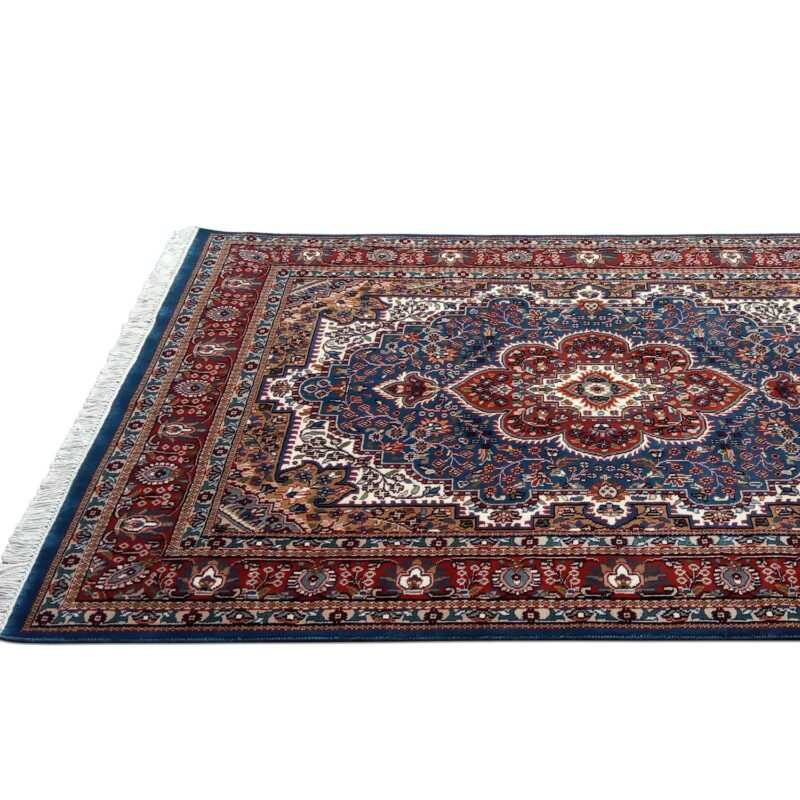 5ft×7ft Blue Hand Knotted Persian Carpet Wool - Image 4