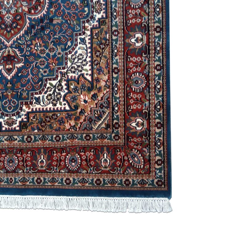 5ft×7ft Blue Hand Knotted Persian Carpet Wool - Image 5