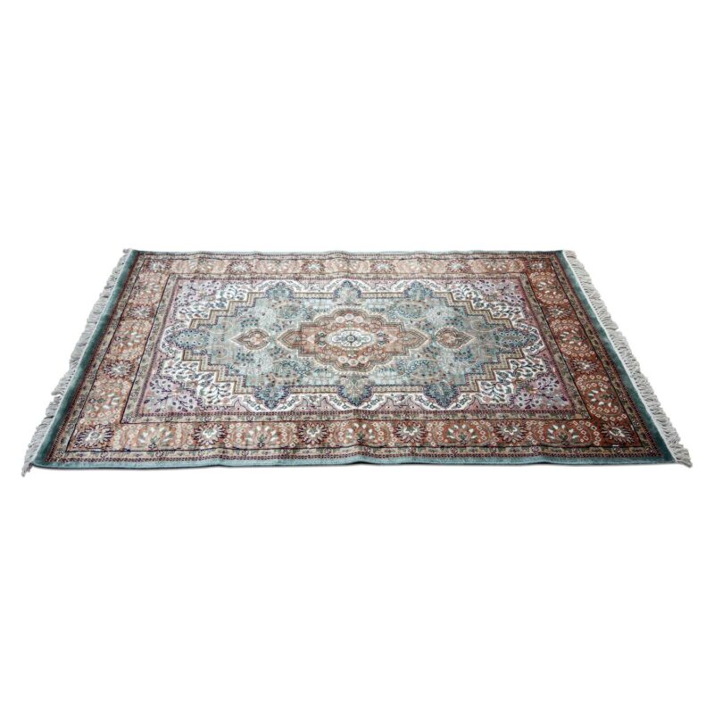 4×6 Feet Sky Blue Hand Knotted Persian Carpet - Image 4